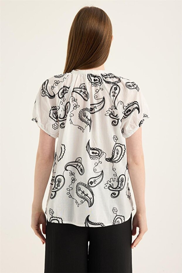 بلوزة نمط شال - 5