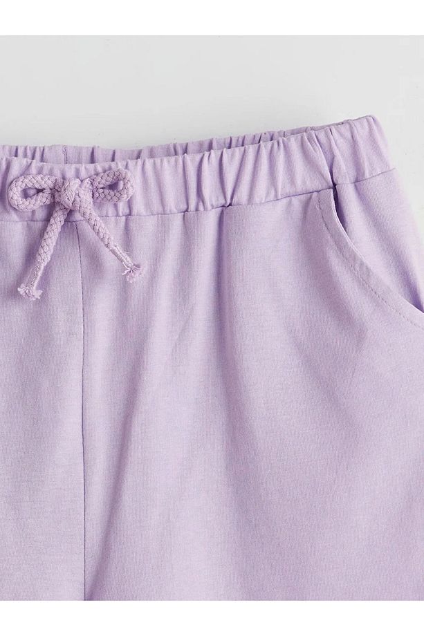 LCW Kids Siyah Beli Lastikli Kız Çocuk Şort - 3