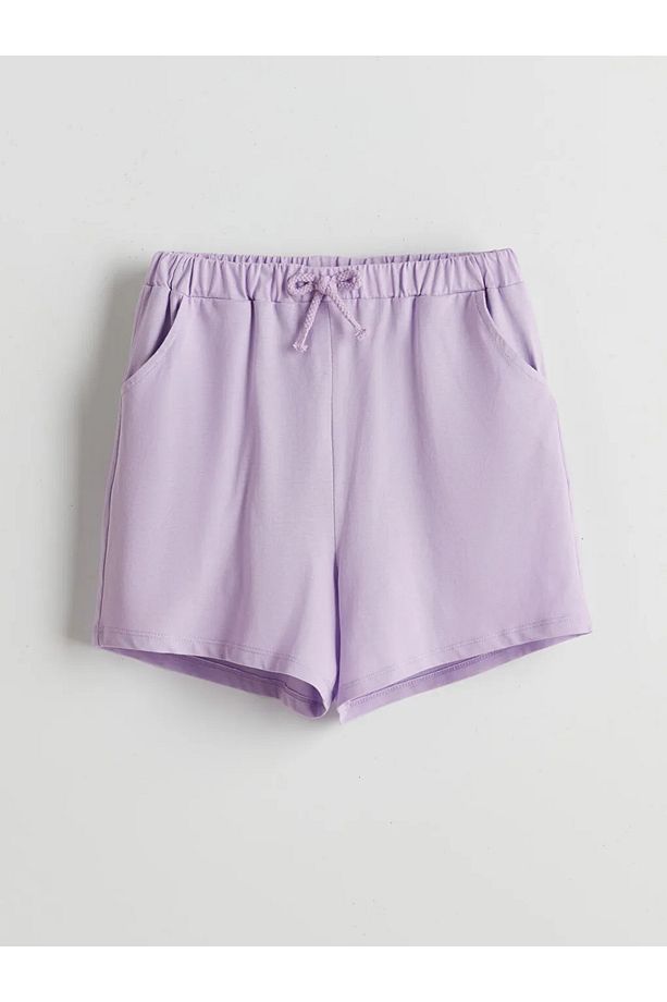 LCW Kids Siyah Beli Lastikli Kız Çocuk Şort - 1