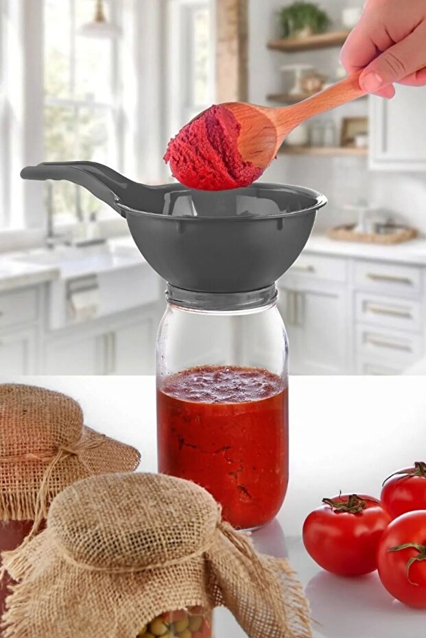 وعاء بمقبض وقمع للتعليب، قمع تقديم متعدد الأغراض بمقبض - 1