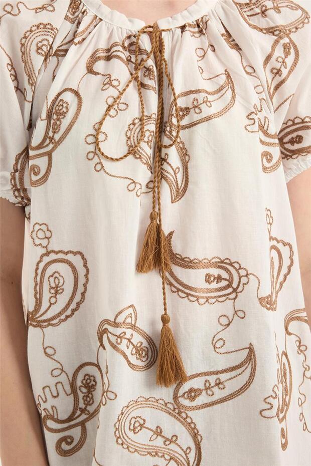 Shawl Pattern Blouse - 4