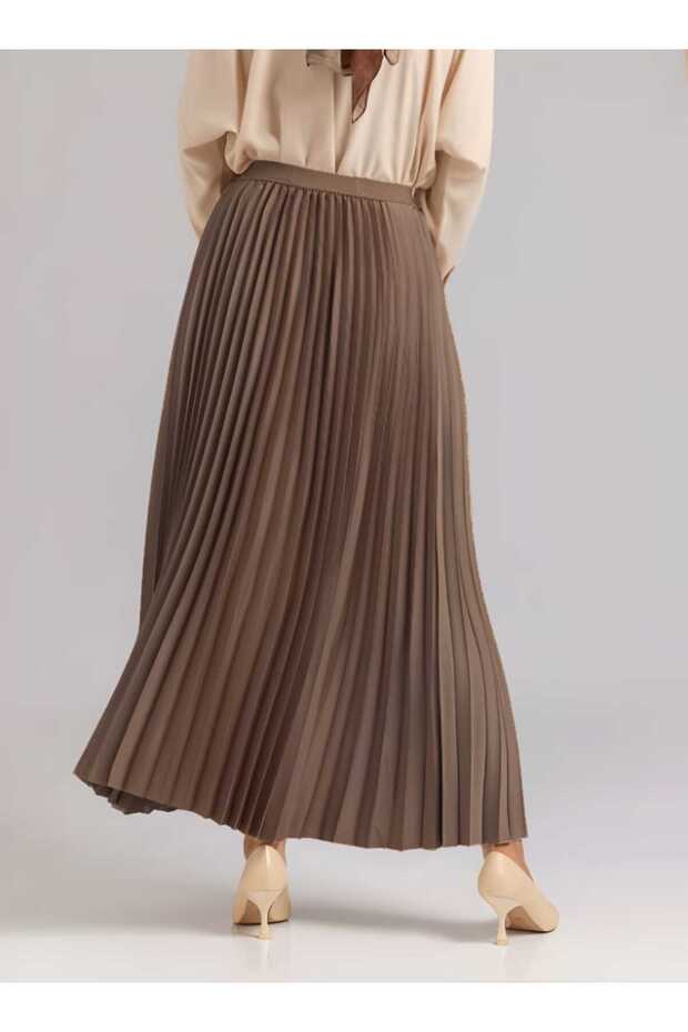 Deri Görünümlü Piliseli Etek - 4