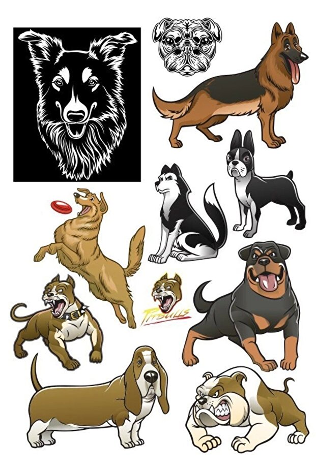 Dog Sticker Set-2 11 Pieces Phone, Tablet, Notebook, Laptop Sticker