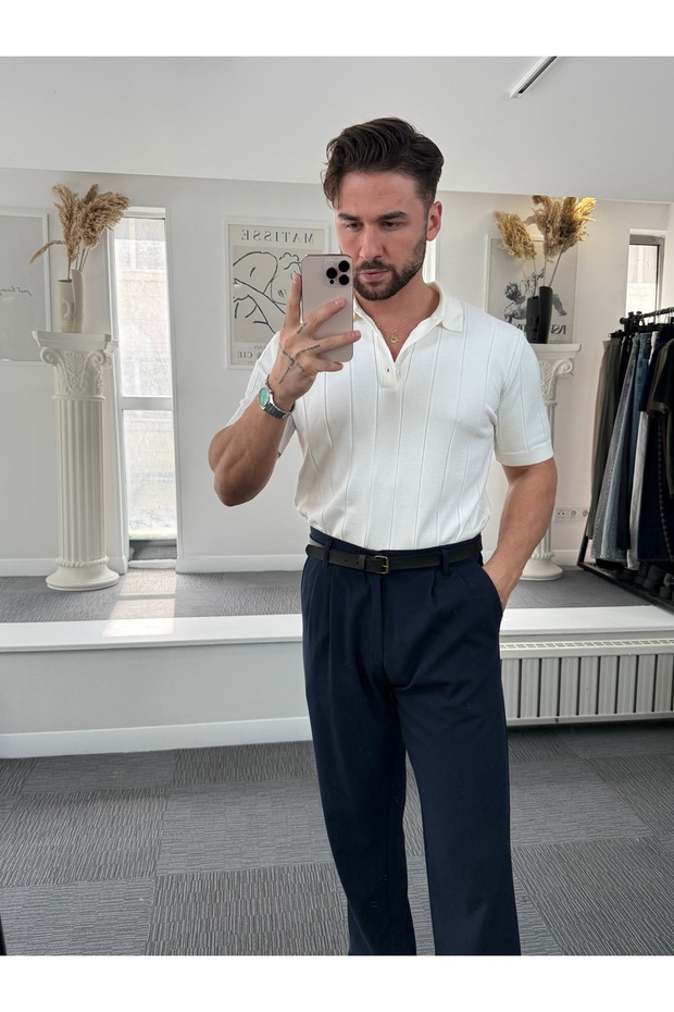 RL Fitilli Düğmeli Triko - 1