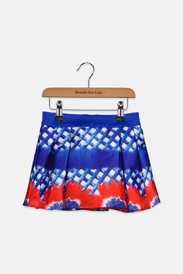 Toddler Girls Floral Print Skirt, Fantasy and Blue