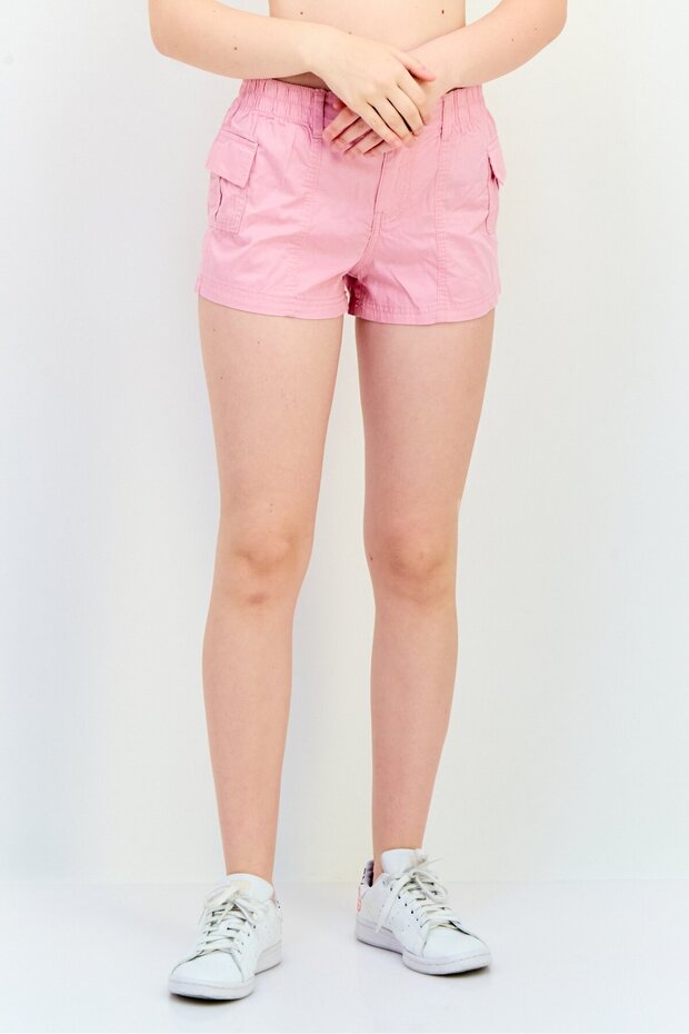 شورت نسائي سادة أساسي، وردي - 1