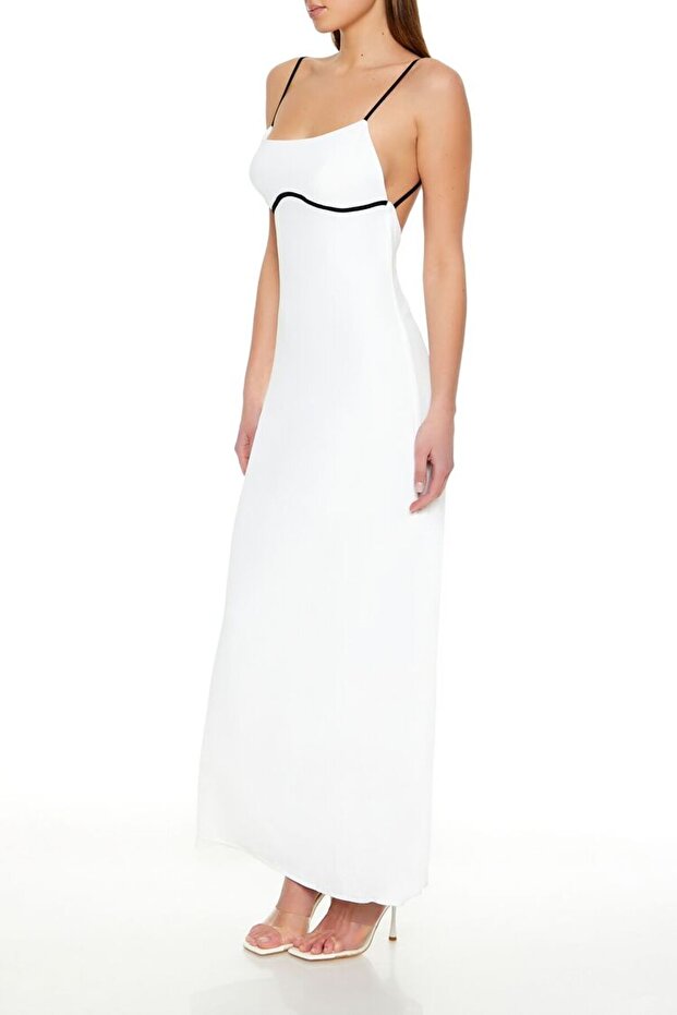 Sırt Dekolteli Maxi Elbise - 4