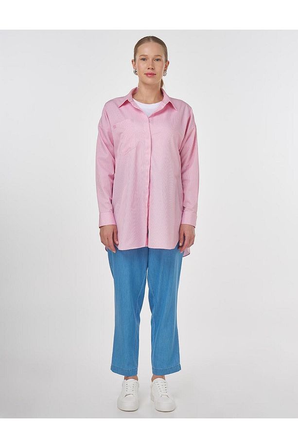 Tek Cepli Basic Tunik Pembe - 3