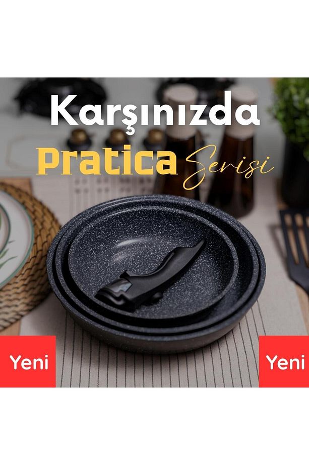 | PRATİCA SERİSİ | TAVA SET | 4 PARÇA | GRİ - 1