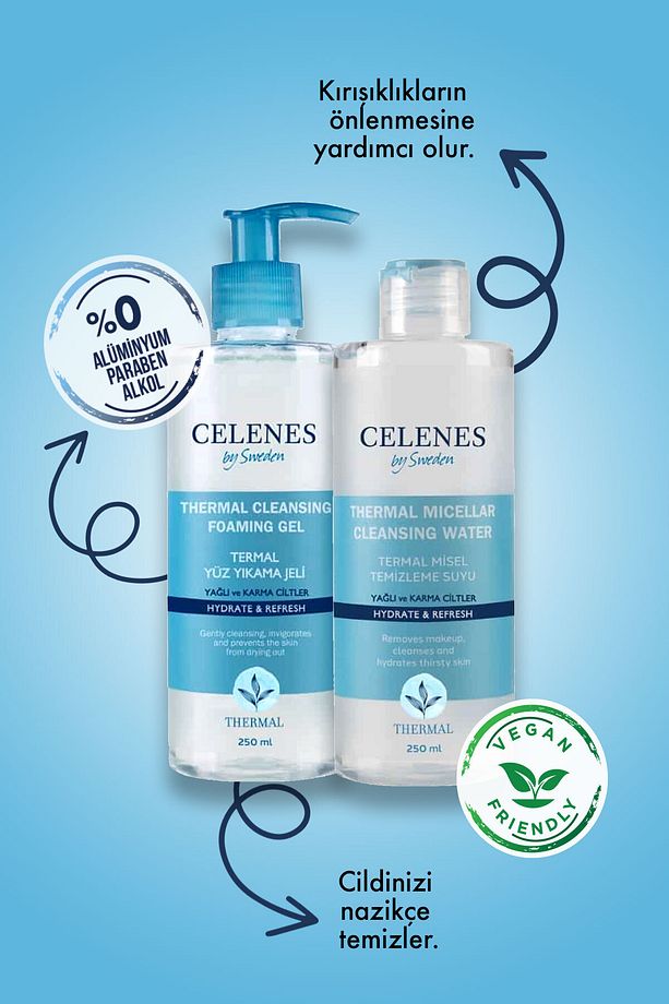 Termal Yüz Temizleme Seti Ikisi Bir Arada Yağlı Ve Karma Ciltler 250 Ml + 250 Ml - 1