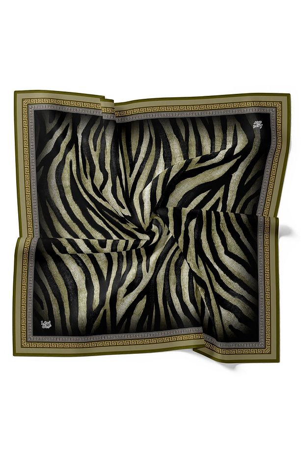 Zebra Desen Işıltılı Kristal Eşarp - 1