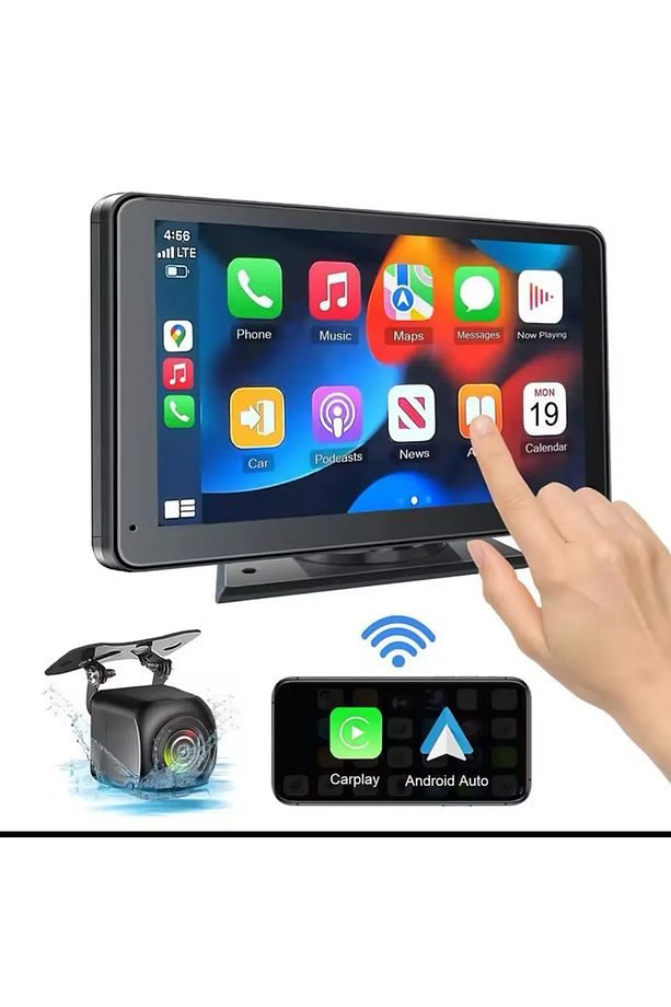 CP-7 7 İnç Uyumlu Kablosuz CarPlay Android Auto | Tak Çalıştır Dokunmatik Ekran + Park Kamerası - 4