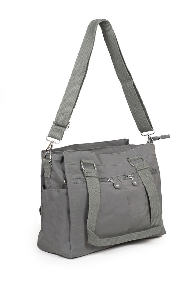 Large Size Crinkle/Clinker Waterproof Multifunctional Hand Shoulder Crossbody Messenger Bag Dark Gray 3026