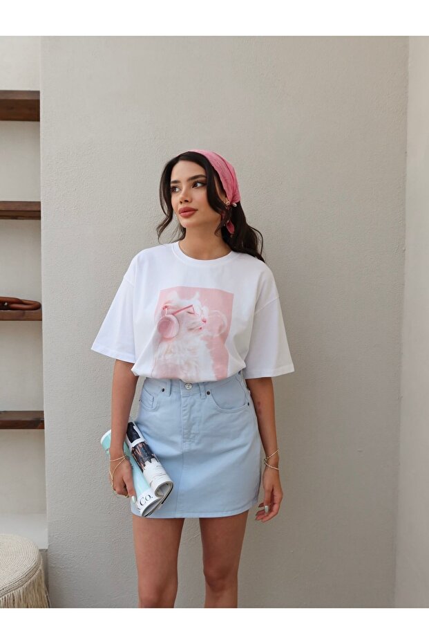 Bebe Mavi Mini Denim Etek - 4