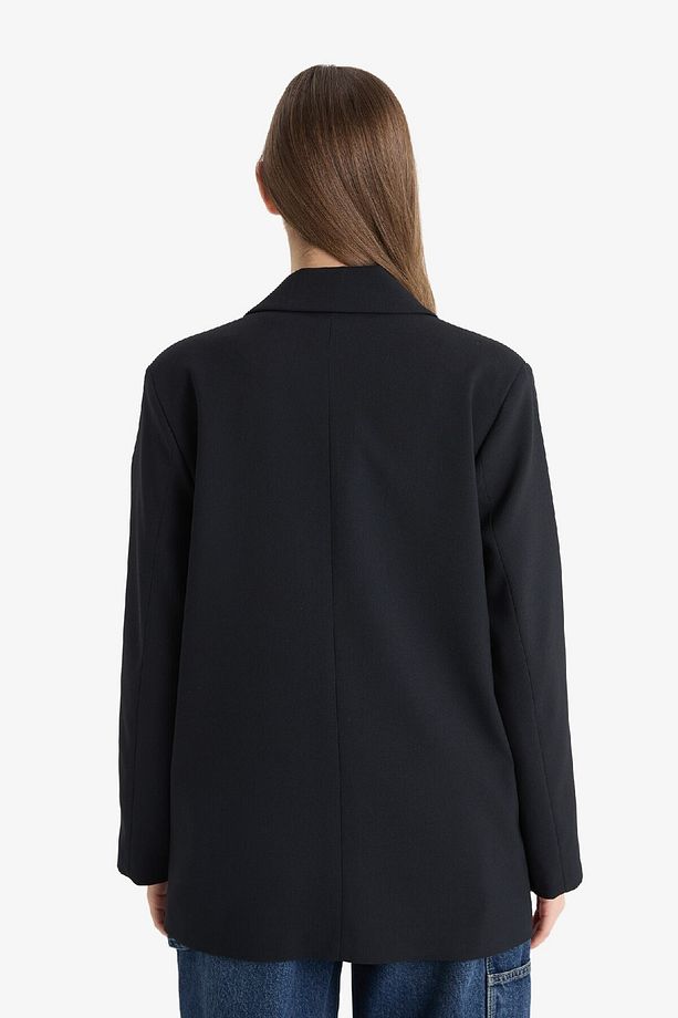 Oversize Geniş Kalıp Basic Düz Blazer Ceket C2575AX25SP - 6