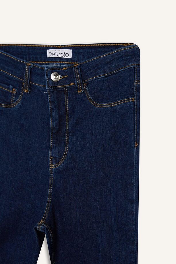 Jegging Yüksek Bel Bilek Boy Dar Paça Basic Düz Jean Pantolon B7498AX25SP - 8