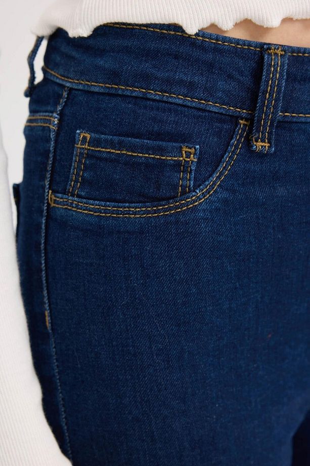 Jegging Yüksek Bel Bilek Boy Dar Paça Basic Düz Jean Pantolon B7498AX25SP - 5