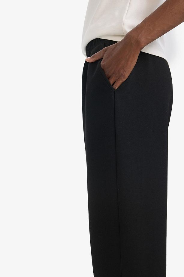 Fit Oversize Geniş Kalıp Sporcu Eşofman Altı Çift Cepli Jogger Paça Standart Boy Skuba Dalgıç - 5
