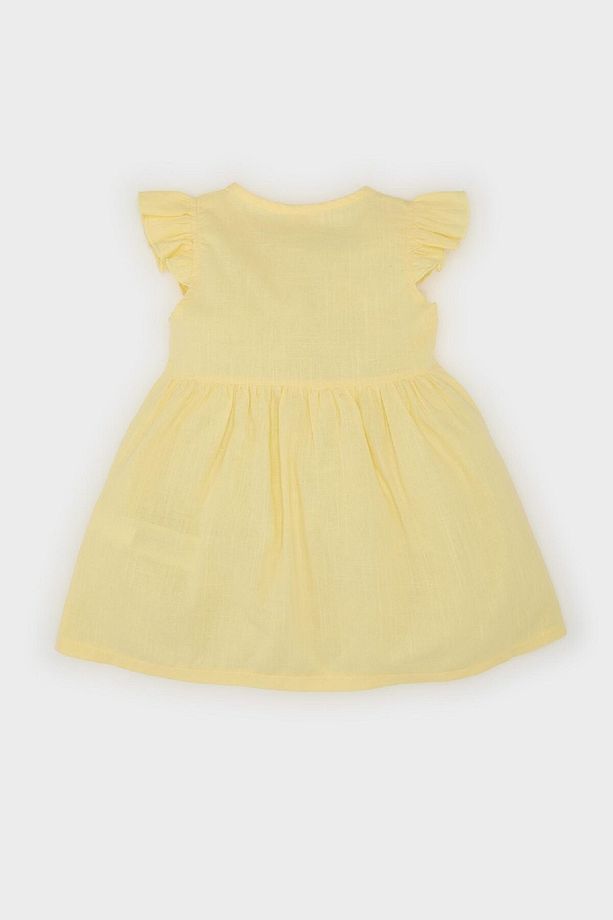 Kız Bebek Basic Düz Kısa Kollu Flamlı Poplin Yazlık Elbise Z7402a225sm - 5