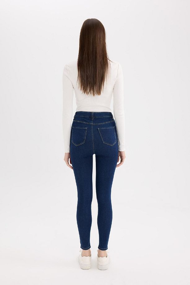 Jegging Yüksek Bel Bilek Boy Dar Paça Basic Düz Jean Pantolon B7498AX25SP - 6