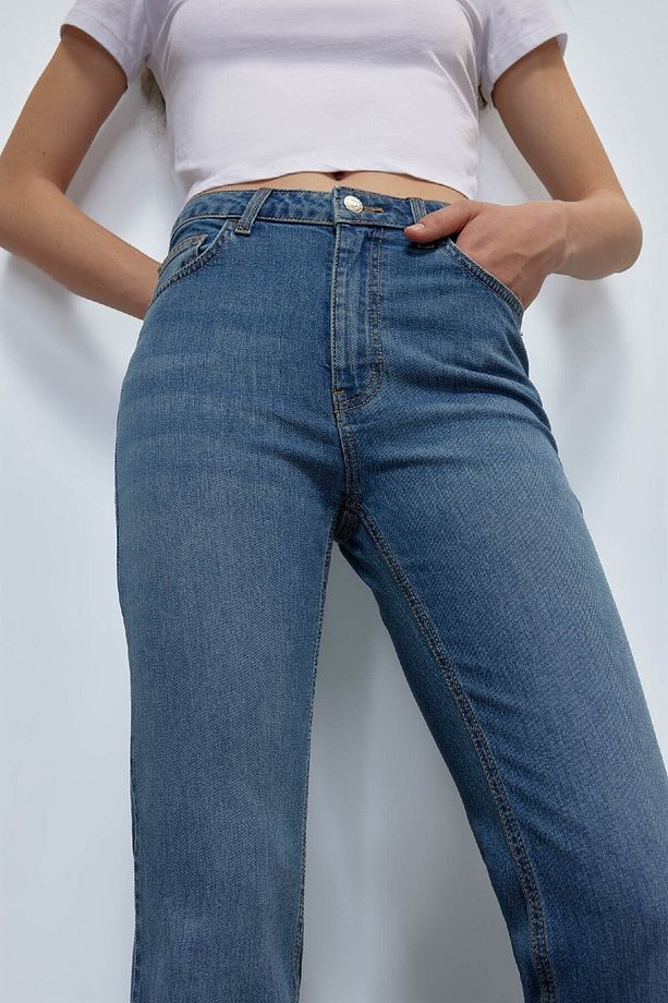 Mia Yüksek Bel Geniş Paça Jean Pantolon D6640AX25SP - 4