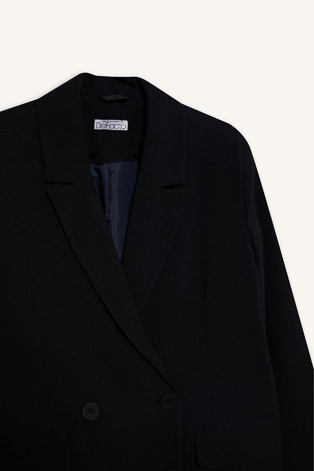Oversize Geniş Kalıp Basic Düz Blazer Ceket C2575AX25SP - 8