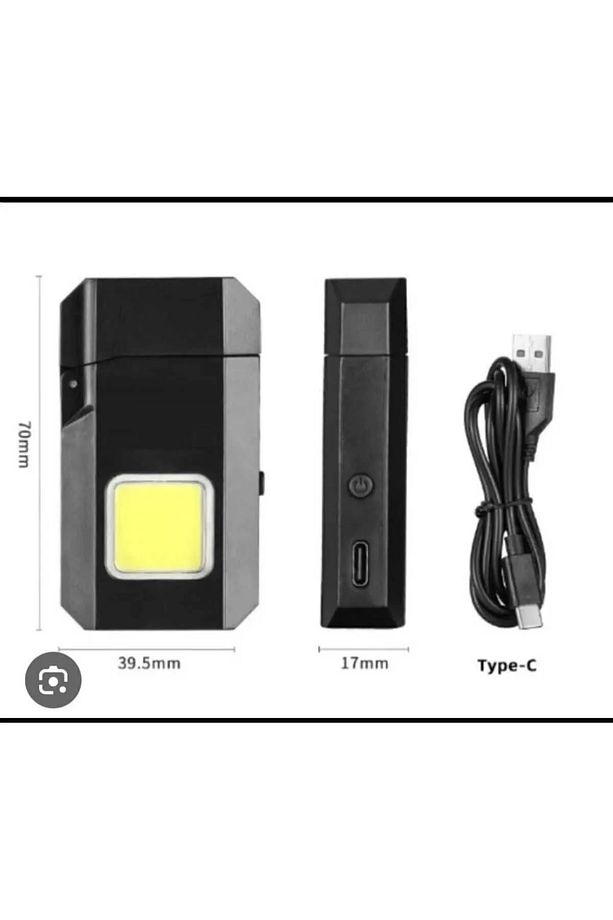 Gazsız Rezistanslı Elektrikli Usb Şarjlı Çakmak Mini Cob El Fenerli 2 In 1 Mini Projektörlü - 5