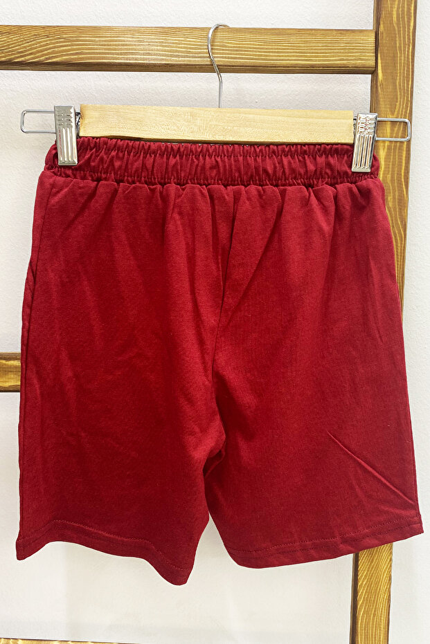 Boy's Shorts with Pocket Solid Color Text Printed E34 - 4