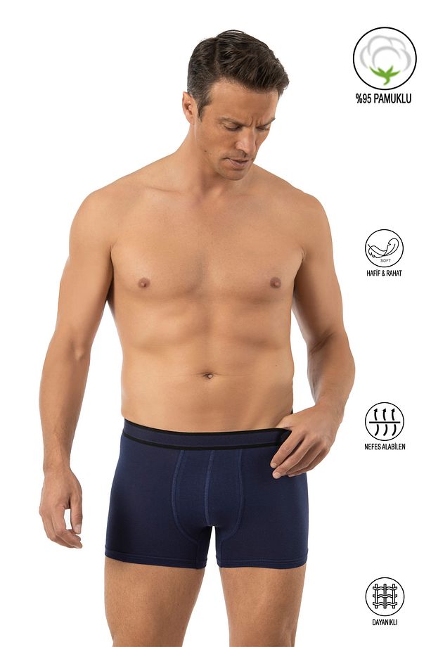 Özkan 11226 Erkek %95 Pamuklu Likralı Süprem Kumaş Esnek Rahat Boxer Şort - 1