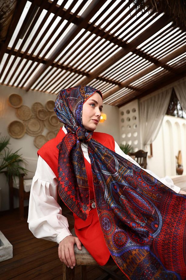 %100 Vual İpek Şal 441002-09 - 5