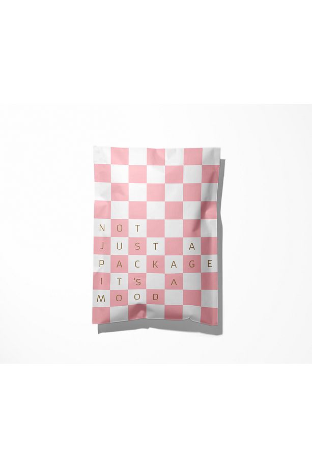 Kargo Poşeti Renkli -17x25 Cm-Pembe Kareli-100 Adet-Not Just A Package It's A Mood - 5