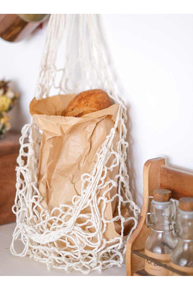 File Çanta | %100 Pamuk Örgü Pazar Filesi - 3