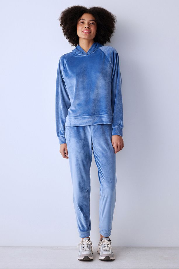 Soft Velvet Active Koyu Mavi Jogger Eşofman Altı - 1