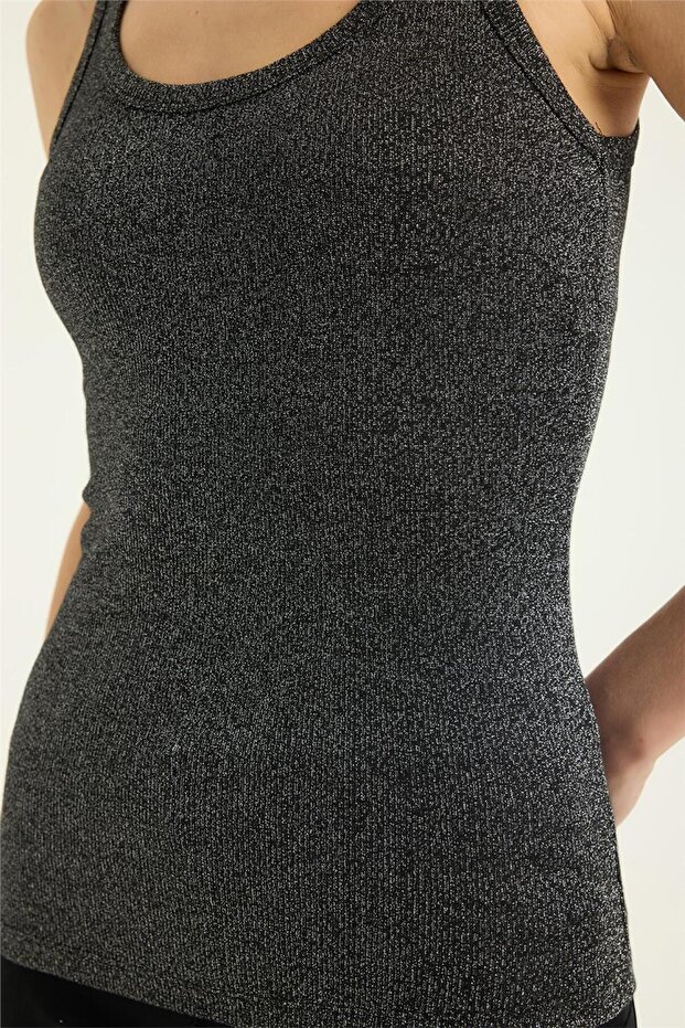 Simli Kalın Askı Atlet - 4