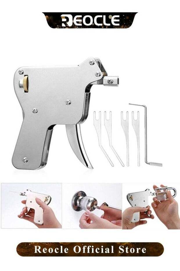 6-in-1 Stainless Steel Key Decoder Tool Precision Key Gauge Durable Handheld Lock Decoding Tool - 3