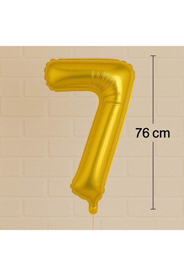7 Years Old Gold Foil Balloon 76 cm - Large Size