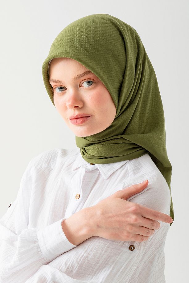 Pamuk Jakar Eşarp, Doğal Ve Şık Görünüm, Jakarlı Pamuk Eşarp, Soft Pamuk Eşarp. - 5