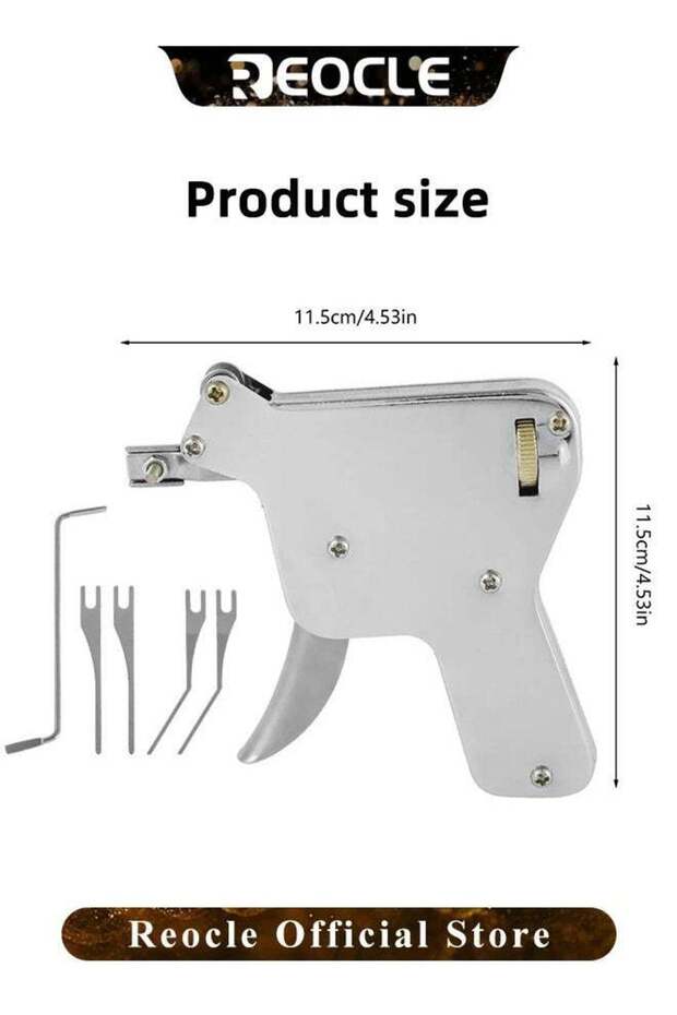 6-in-1 Stainless Steel Key Decoder Tool Precision Key Gauge Durable Handheld Lock Decoding Tool - 7