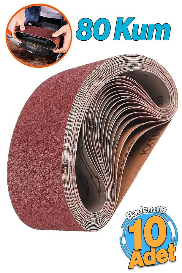 Tank Palet Zımpara (10 ADET) Sonsuz Bant 80 Kum Palet Tankın Zımparası Kağıdı 75 X 533 Mm - 1