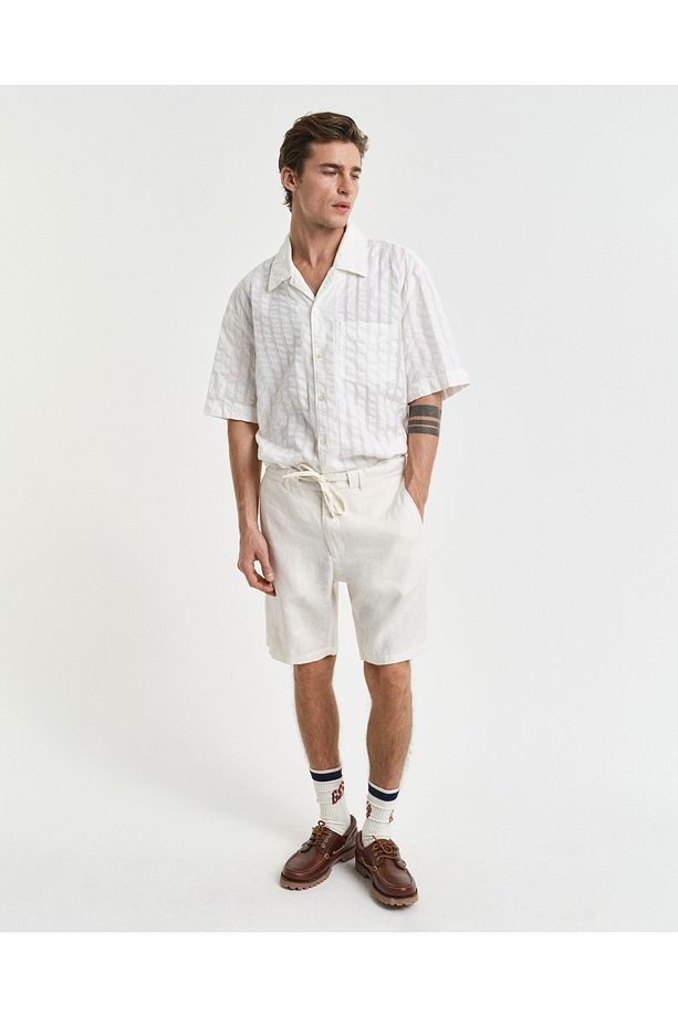 Erkek Krem Relaxed Fit Şort - 1