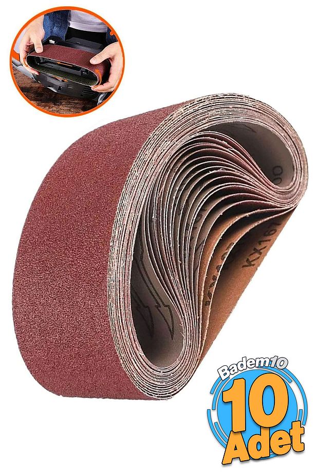 Tank Palet Zımpara (10 ADET) Sonsuz Bant 80 Kum Palet Tankın Zımparası Kağıdı 75 X 533 Mm - 8