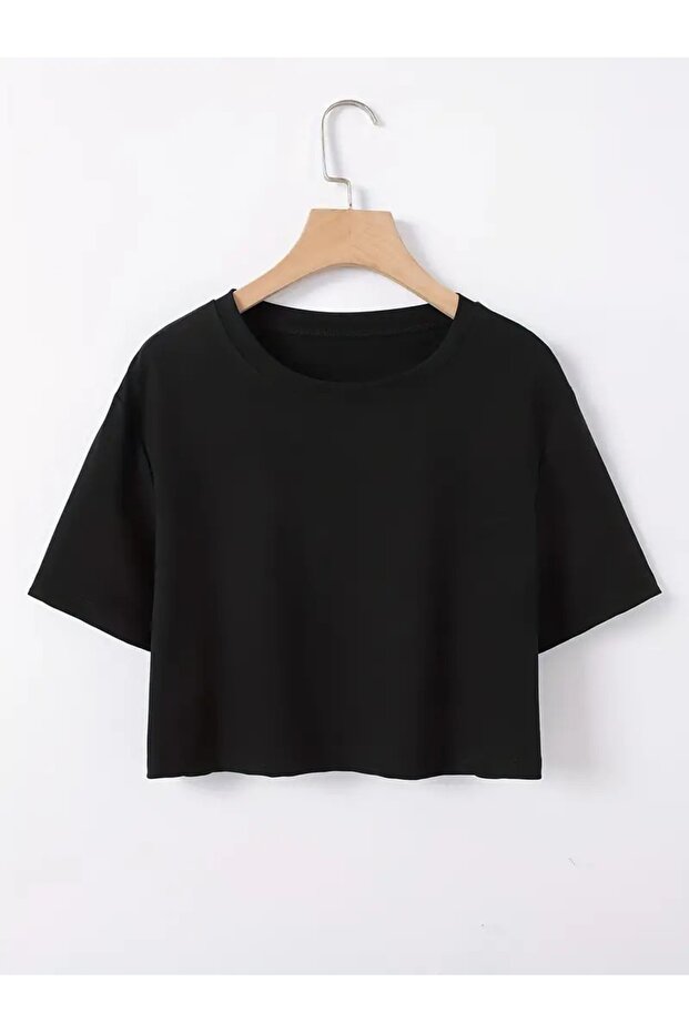 Oversize Black Crop T-Shirt