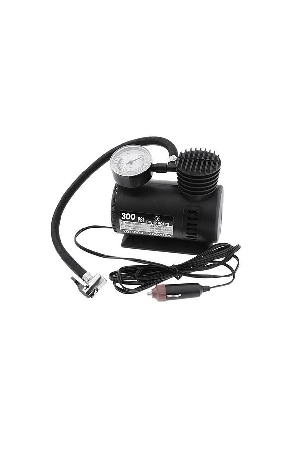 Mini Hava Kompresörü 12V Araç Tipi Çakmaklık Araba Bisiklet Teker Lastik Şambrel Top Şişirme 300 Psı - 5