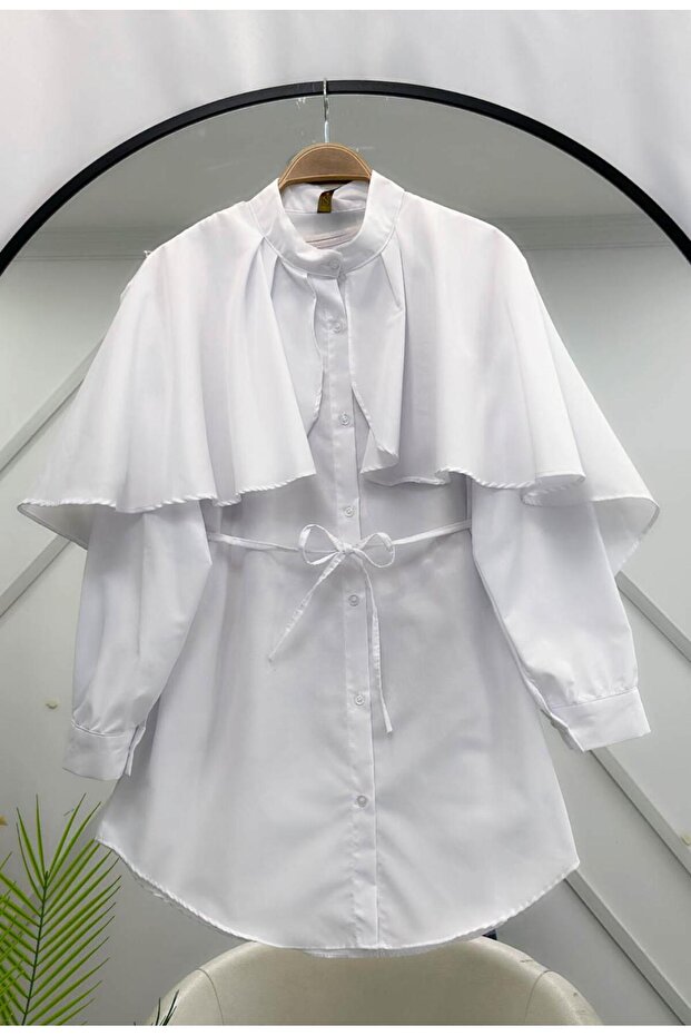 Cloak Detail Shirt with Belt [1 Size (36/38/40) 2 Sizes (42/44) Matching]