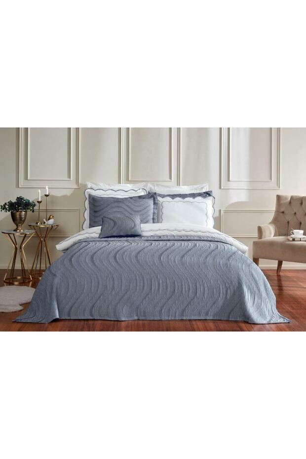 طقم غطاء لحاف مغطى بالسرير Özdilek Wave Indigo