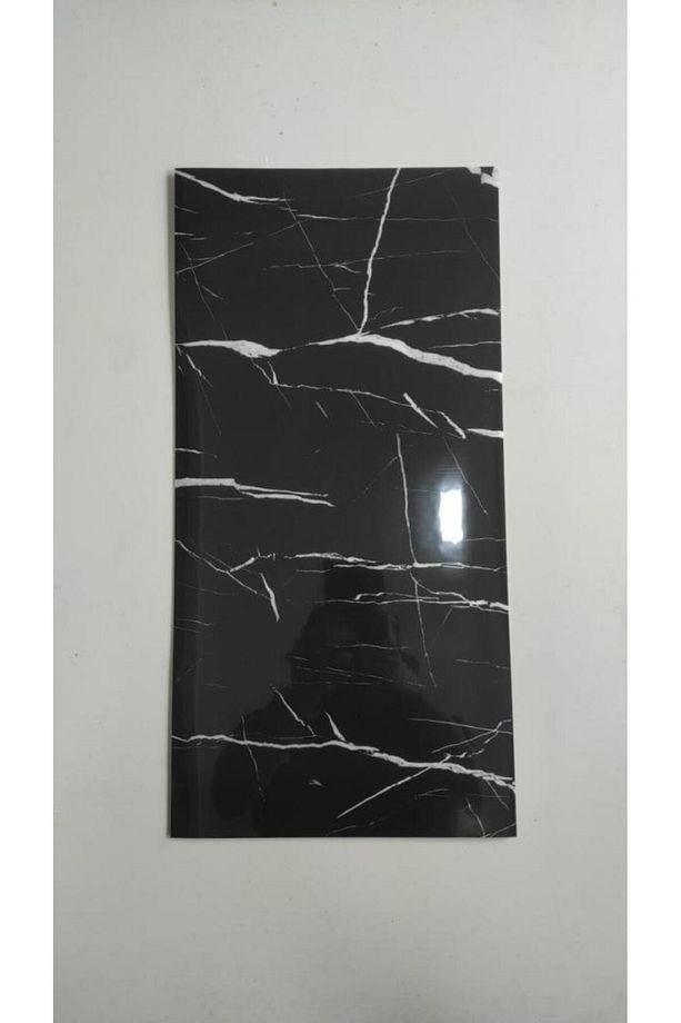 Kendinden Yapışkanlı 1 Adet 30x60cm Siyah Mermer Desenli Esnek Banyo Wc Duvar Paneli Kağıdı NWYP11 - 3