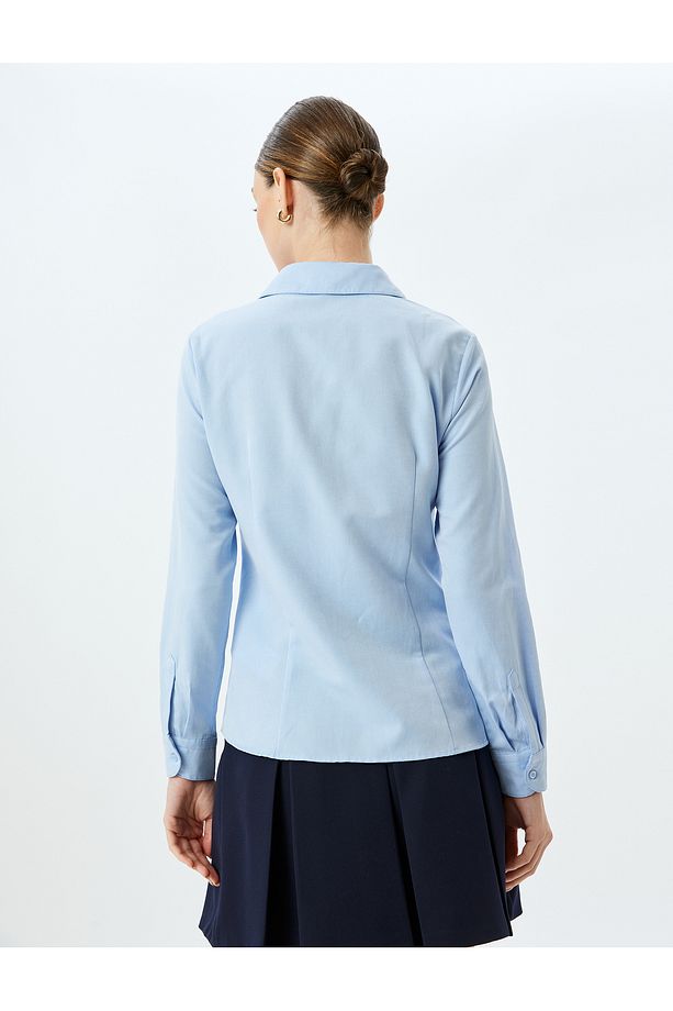 Regular Fit Uzun Kollu Basic Gömlek - 4