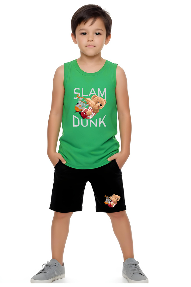 بدلة SLAM DUNK للأولاد مطبوعة من الأعلى إلى الأسفل