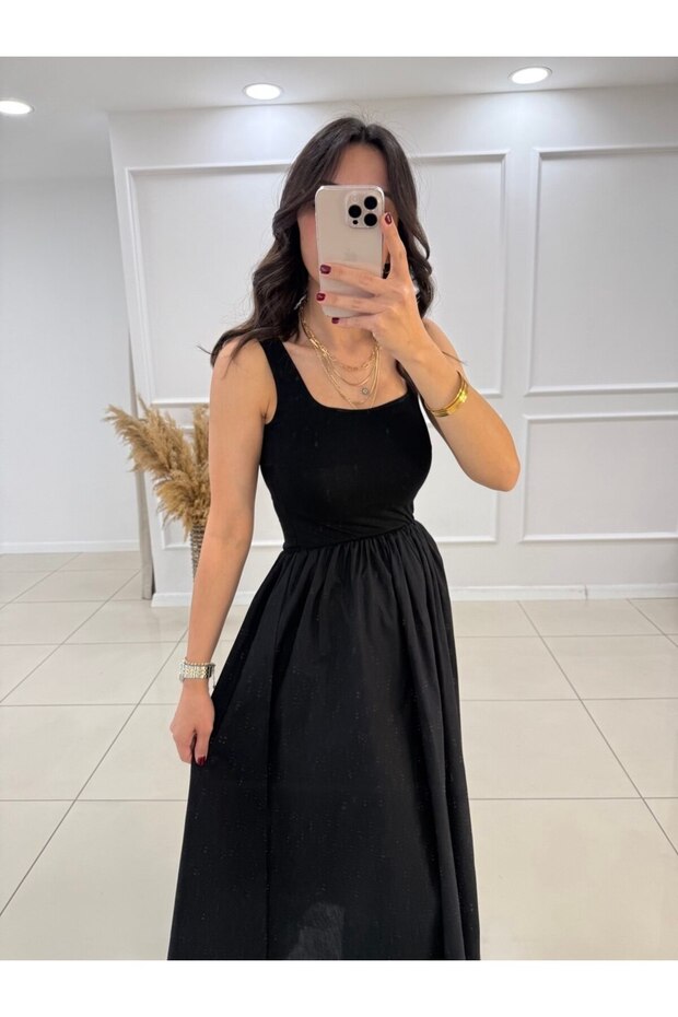 ASKILI POPLİN ELBİSE - 3