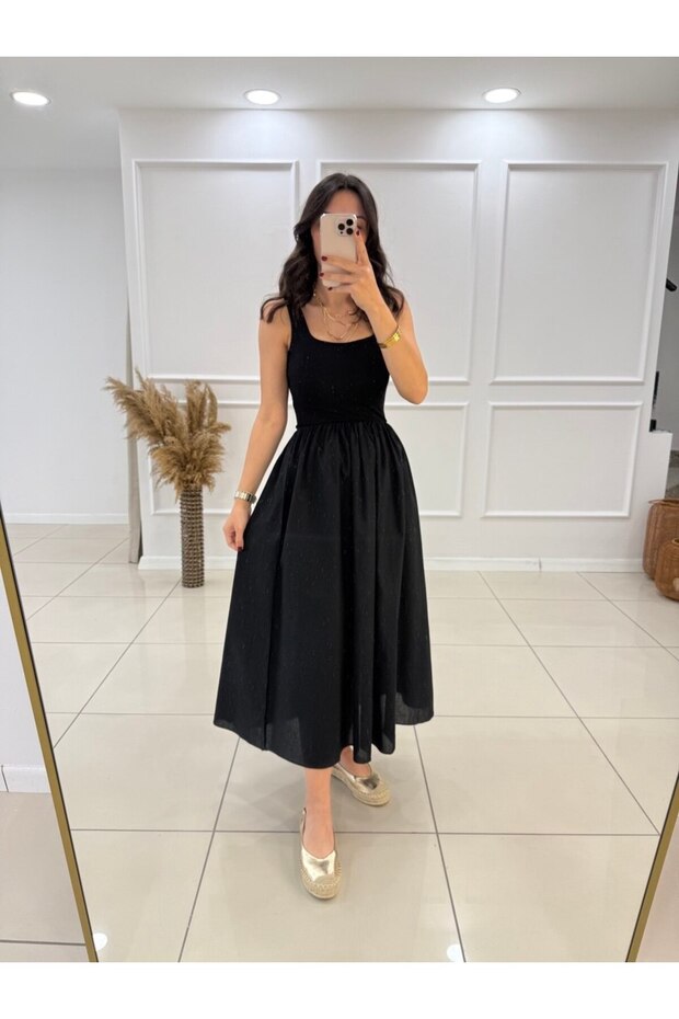 ASKILI POPLİN ELBİSE - 4